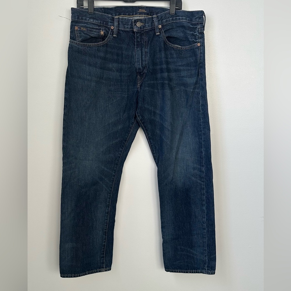 Ralph Lauren Hampton Relxed Straight Jeans in Dark Blue Denim